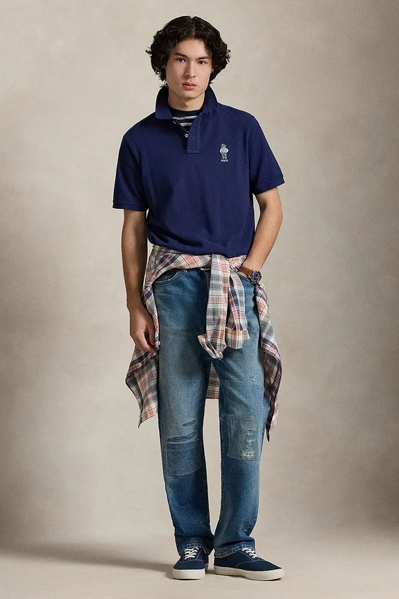 Oblečenie Bavlnené polo tričko Polo Ralph Lauren 710B14620 modrá