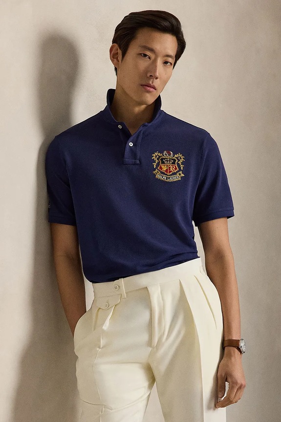 Polo Ralph Lauren polo tričko pánske bavlnené tmavomodrá 710B13534