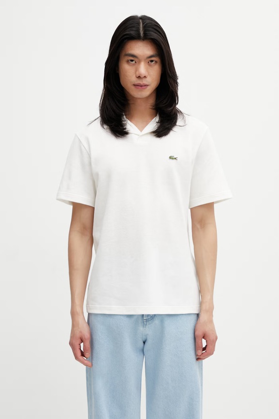 Lacoste polo cu amestec de in pentru bărbați regular bej PH2449
