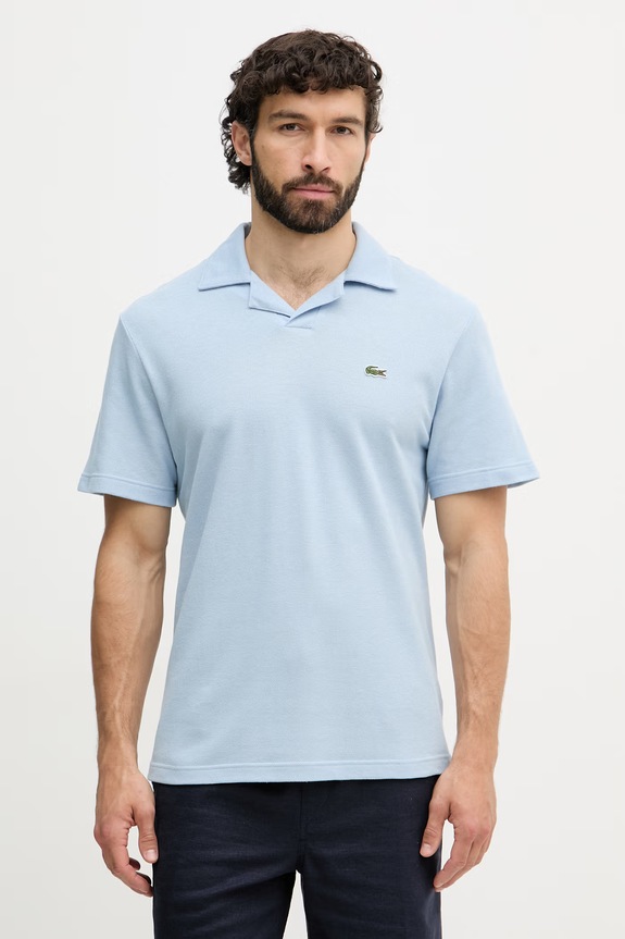 Lacoste polo męskie z dodatkiem lnu regular niebieski PH2449