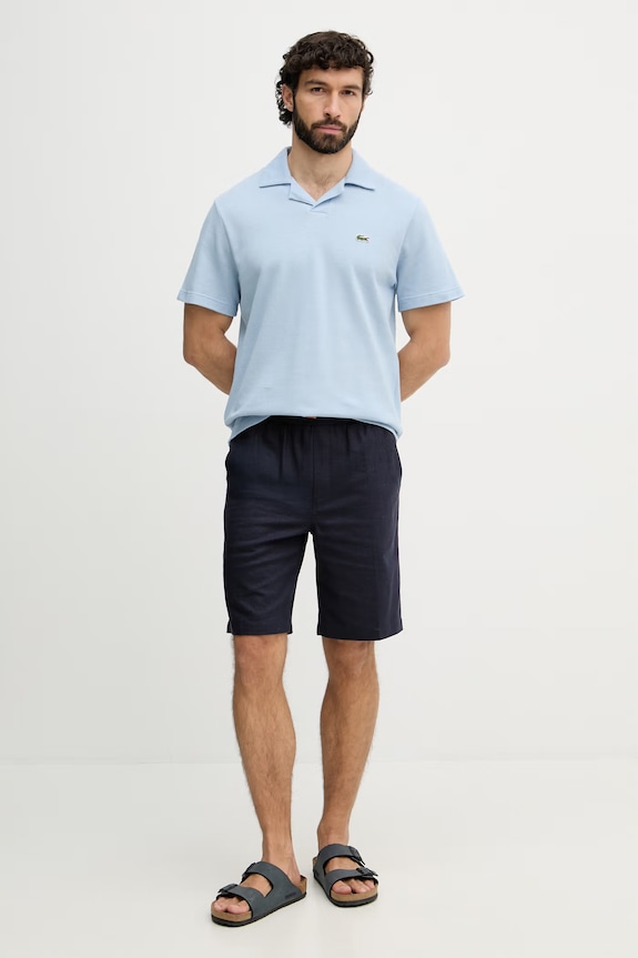 Lacoste polo męskie z dodatkiem lnu PH2449 niebieski SS26