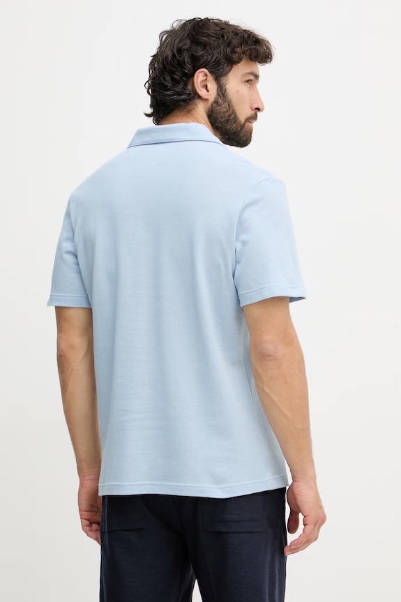 Odzież Lacoste polo męskie z dodatkiem lnu PH2449 niebieski