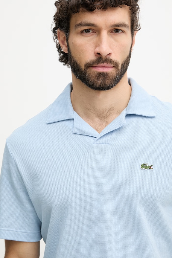 Lacoste polo męskie z dodatkiem lnu niebieski PH2449