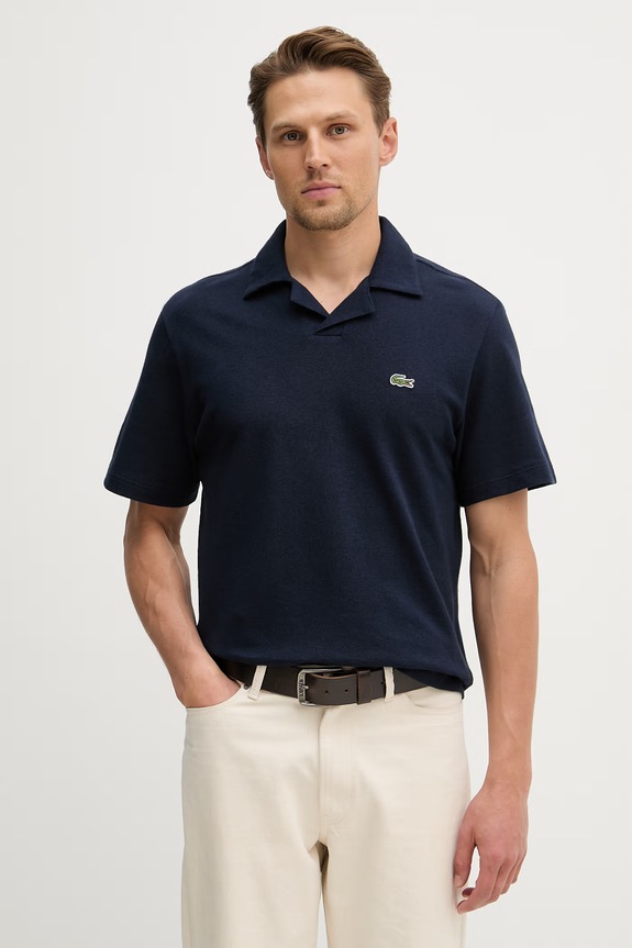 Lacoste polo cu amestec de in pentru bărbați regular bleumarin PH2449
