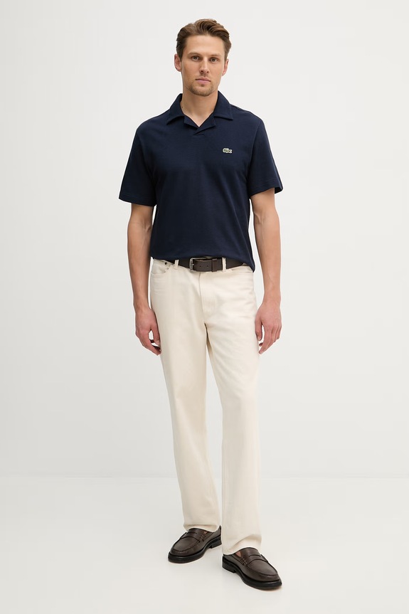 Lacoste polo cu amestec de in pentru bărbați PH2449 bleumarin SS26
