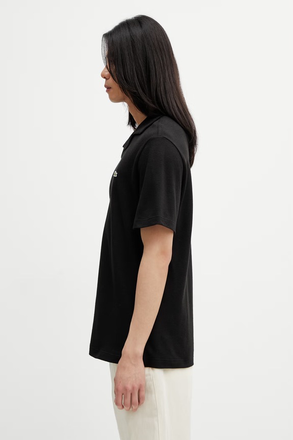 Lacoste polo pánské s příměsí lnu PH2449 černá SS26