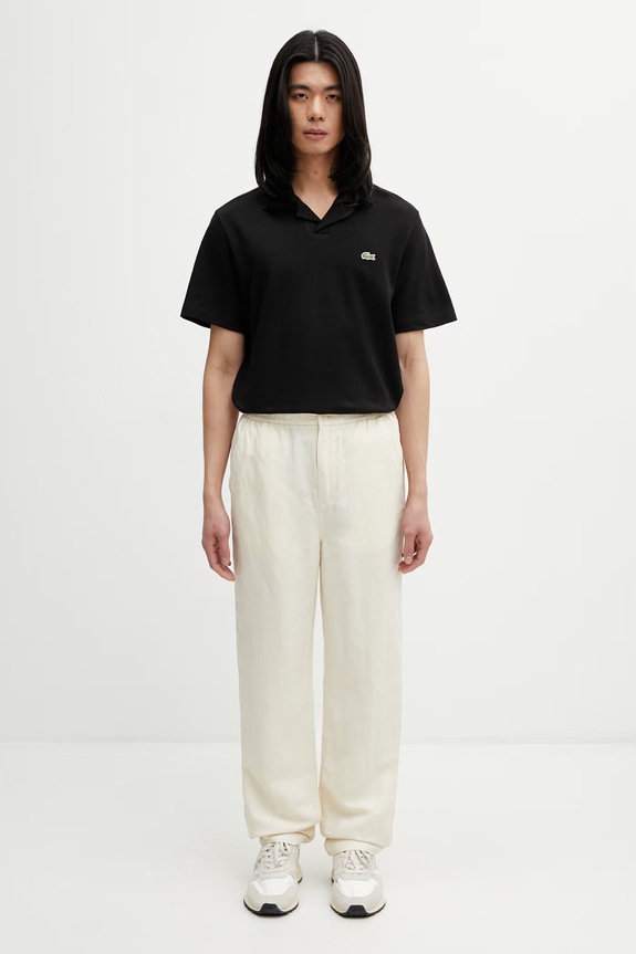Lacoste polo pánské s příměsí lnu PH2449 černá