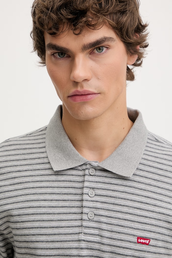 Βαμβακερό μπλουζάκι πόλο Levi's LEVIS HM POLO γκρί 35883.0345