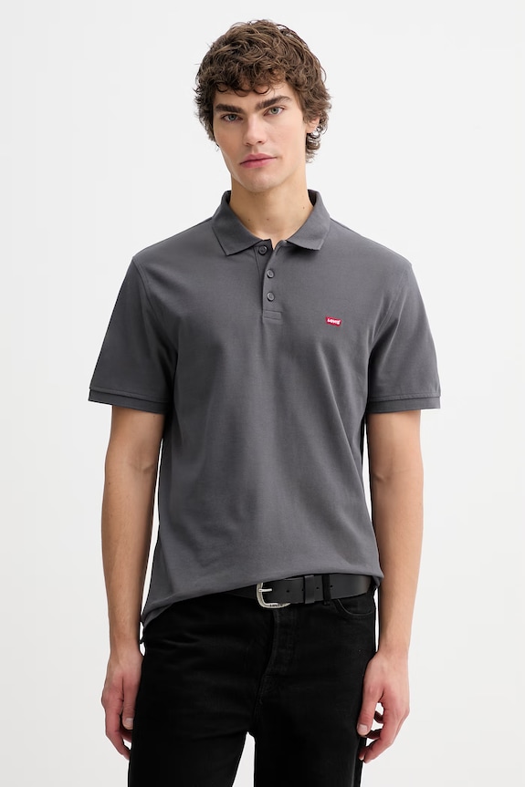 Βαμβακερό μπλουζάκι πόλο Levi's LEVIS HM POLO slim γκρί 35883.0352