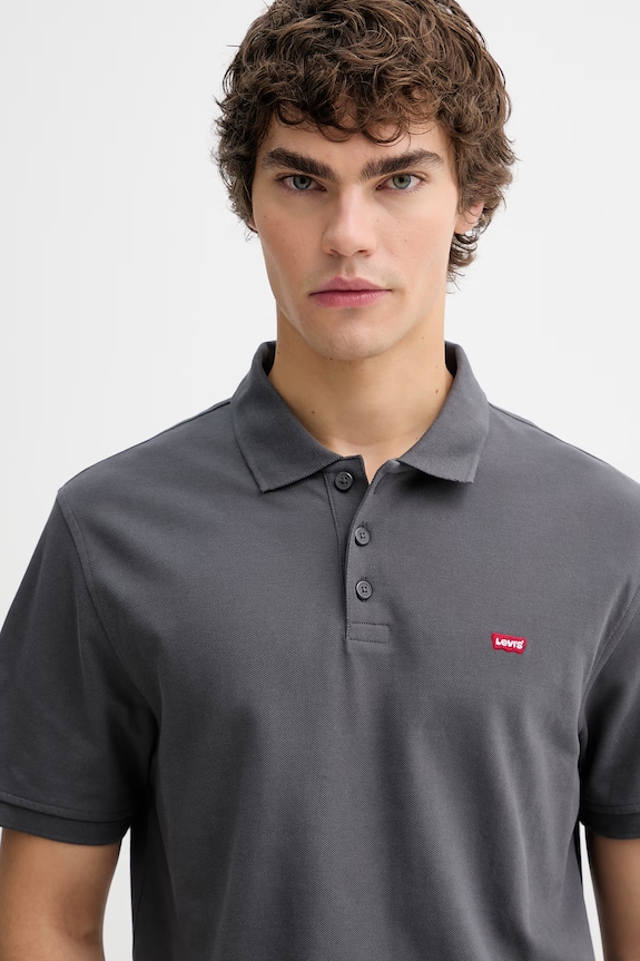 Βαμβακερό μπλουζάκι πόλο Levi's LEVIS HM POLO γκρί 35883.0352