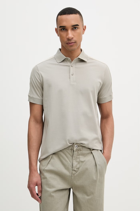Karl Lagerfeld polo pentru bărbați, cu bumbac verde 562235.745019