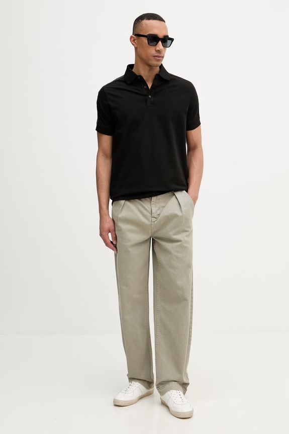 Karl Lagerfeld polo pentru bărbați, cu bumbac 562235.745019 negru SS26