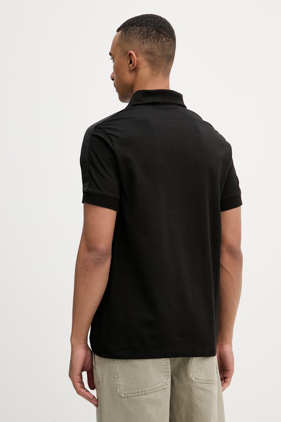 Îmbrăcăminte Karl Lagerfeld polo pentru bărbați, cu bumbac 562235.745019 negru
