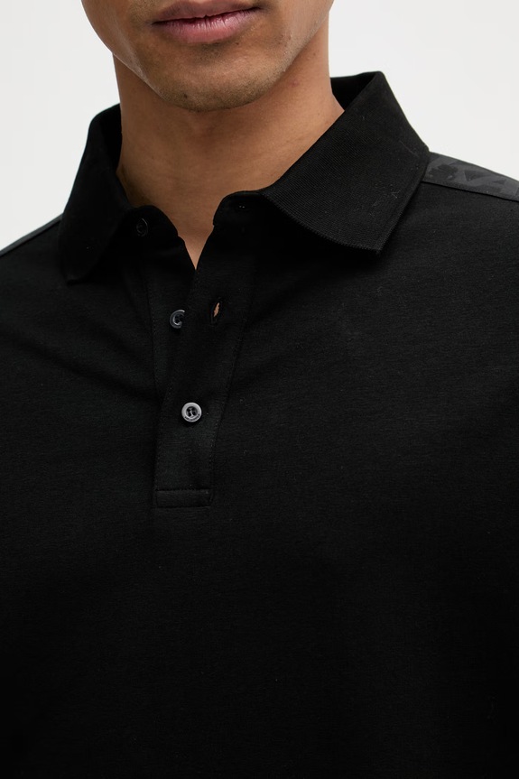 Karl Lagerfeld polo pentru bărbați, cu bumbac 562235.745019 negru