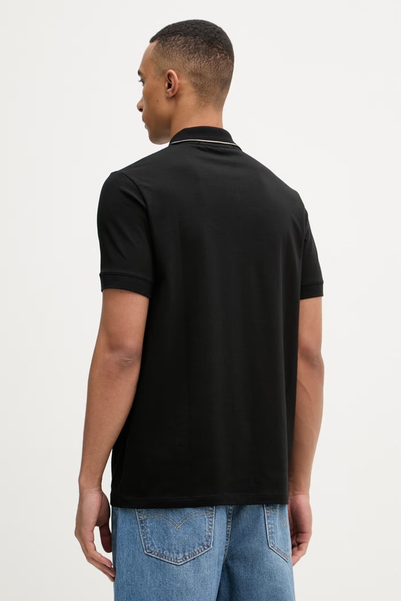 Îmbrăcăminte Karl Lagerfeld polo pentru bărbați, din bumbac cu elastan 562221.745021 negru