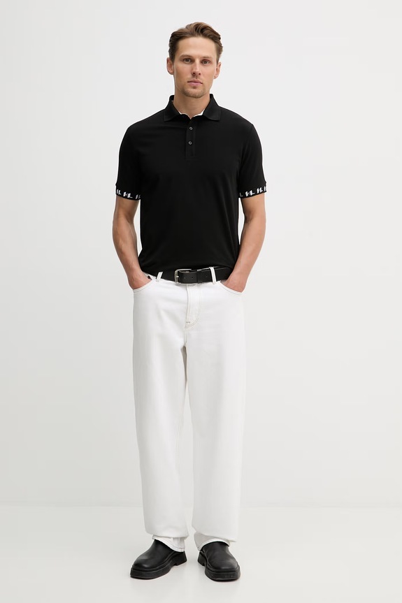 Karl Lagerfeld polo 562221.745020 czarny SS26