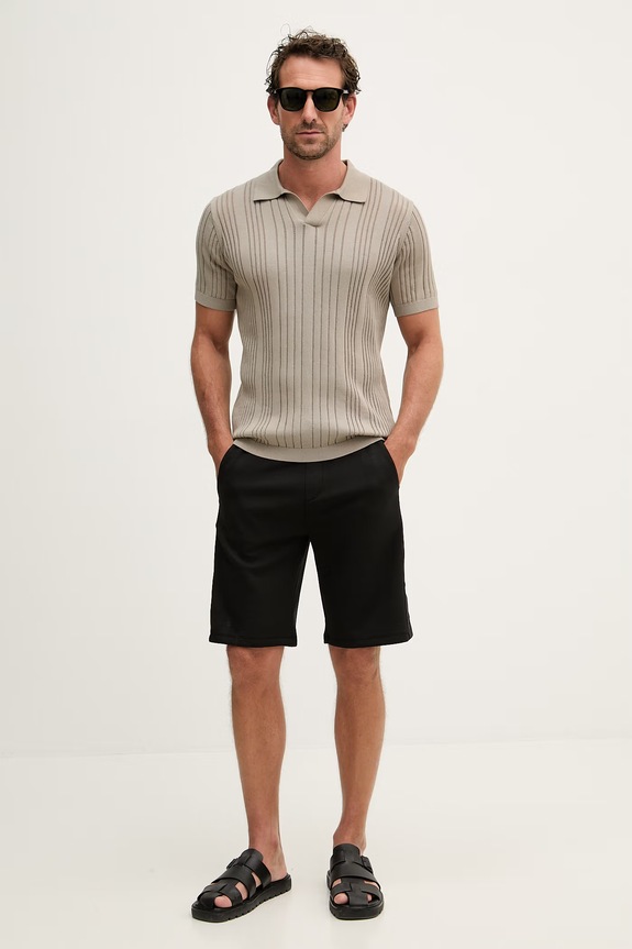 Karl Lagerfeld polo męskie bawełniane 562304.655016 beżowy SS26