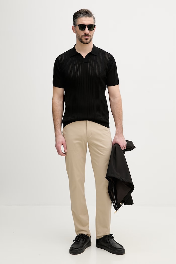 Karl Lagerfeld Πόλο Ανδρικό Βαμβακερό 562304.655016 μαύρο SS26