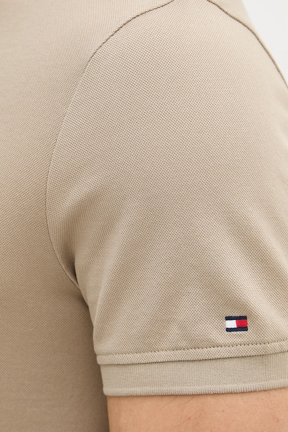 Tommy Hilfiger polo męskie bawełniane MW0MW41513 beżowy