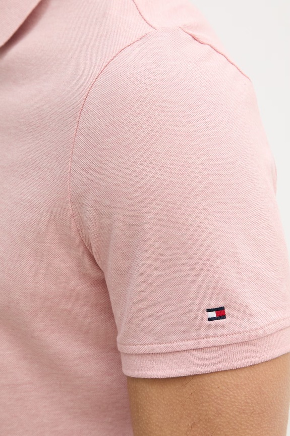 Tommy Hilfiger polo męskie bawełniane MW0MW41513 różowy
