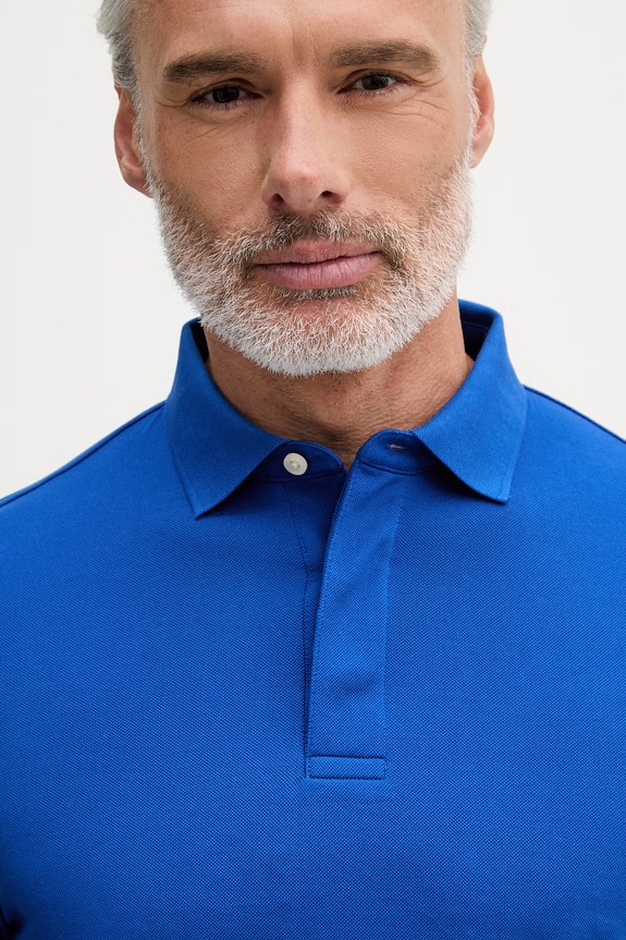 Tommy Hilfiger polo męskie bawełniane niebieski MW0MW41513