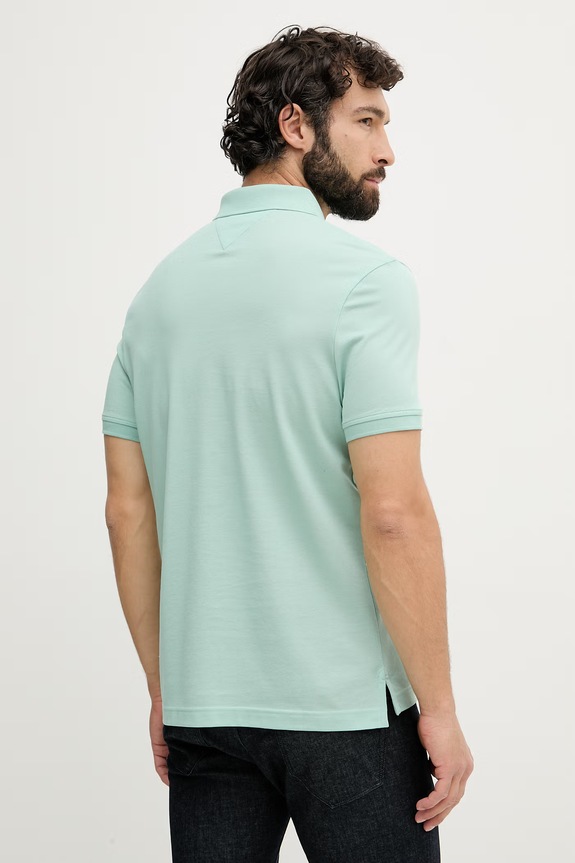 Odzież Tommy Hilfiger polo męskie bawełniane MW0MW41513 zielony