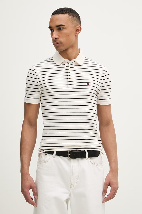 Tommy Hilfiger polo męskie beżowy MW0MW17771..