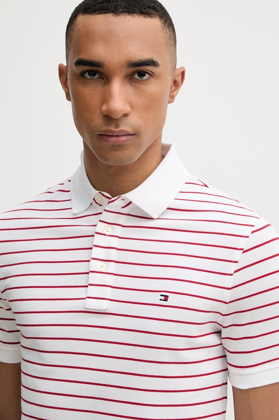 Tommy Hilfiger polo męskie czerwony MW0MW17771..