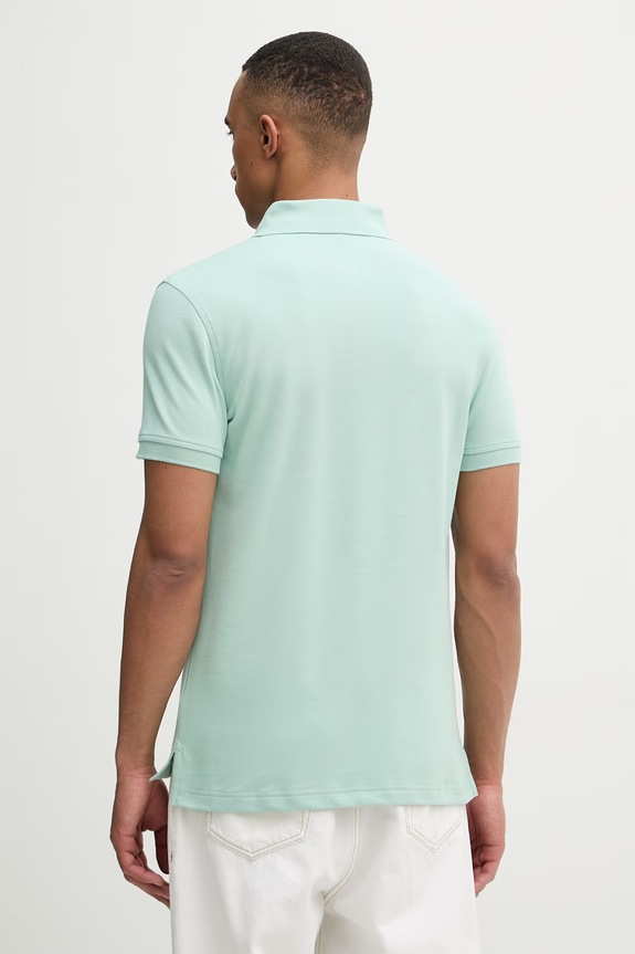 Odzież Tommy Hilfiger polo męskie MW0MW17771.. turkusowy