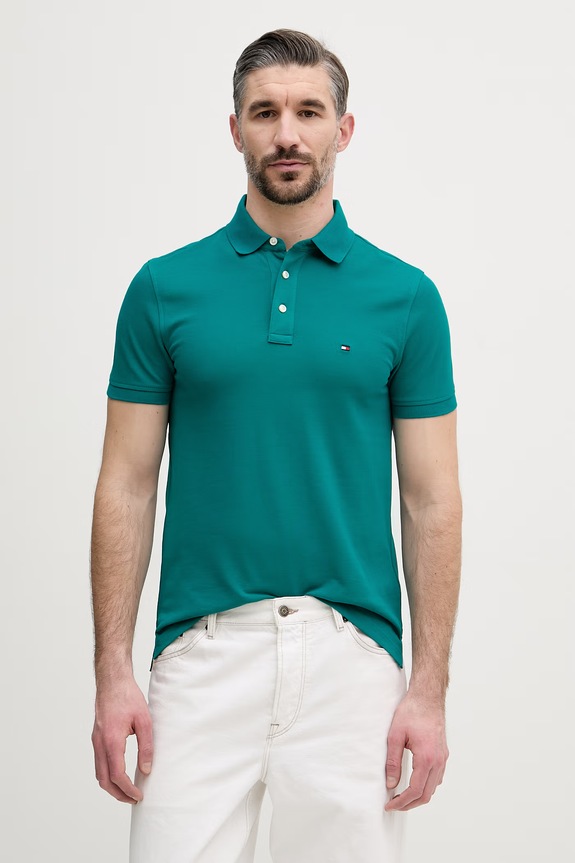 Tommy Hilfiger polo da uomo turchese MW0MW17771..