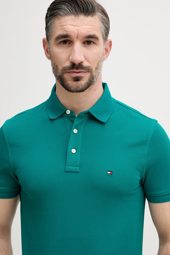 Tommy Hilfiger polo da uomo turchese MW0MW17771..