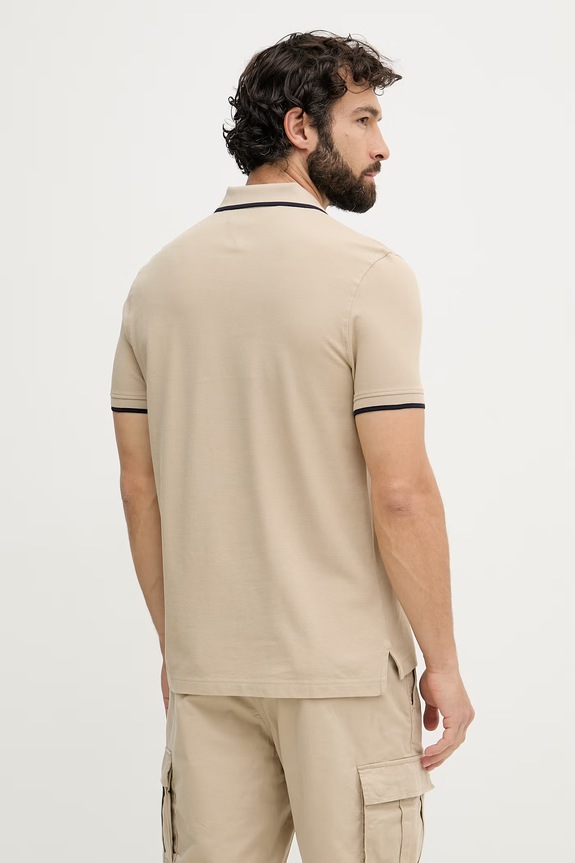 Odzież Tommy Hilfiger polo męskie bawełniane MW0MW42748 beżowy