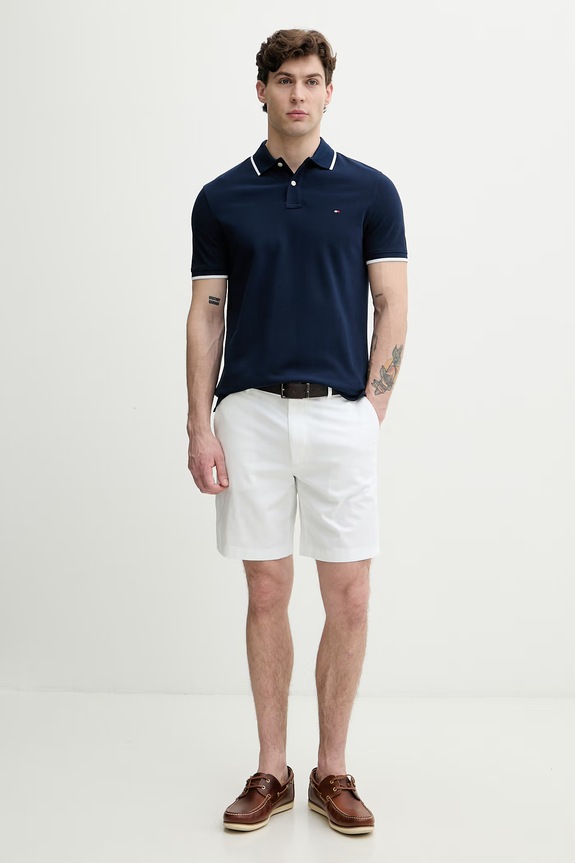 Tommy Hilfiger polo za muškarce od pamuka MW0MW42748 mornarsko plava SS26