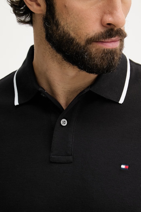 Tommy Hilfiger polo muški pamučni MW0MW42748 crna