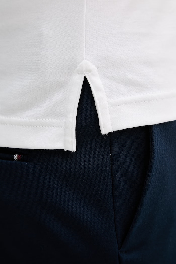 Tommy Hilfiger πόλο ανδρικό βαμβακερό MW0MW43144 λευκό