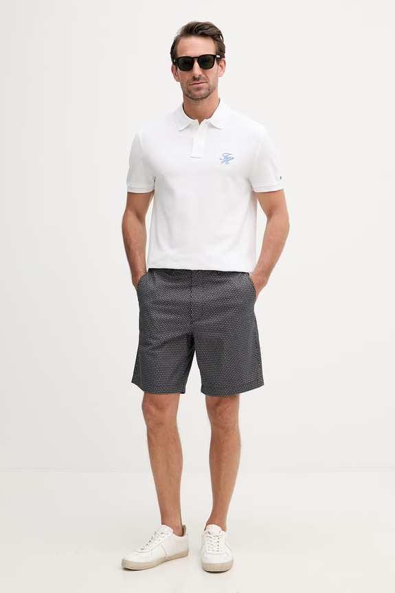 Tommy Hilfiger πόλο Ανδρικό βαμβακερό MW0MW43046 λευκό SS26
