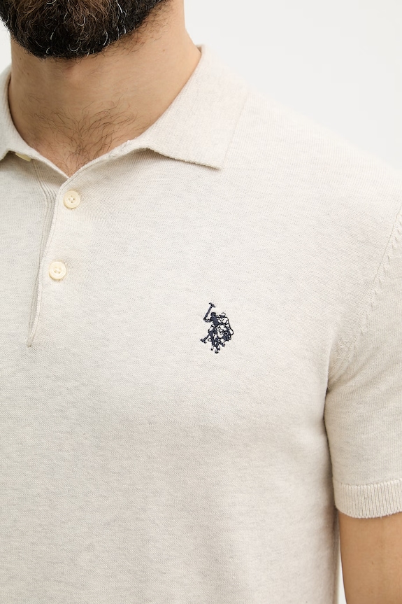 U.S. Polo Assn. Πόλο Ανδρικό βαμβάκι COMBED SS MUP3709 μπεζ