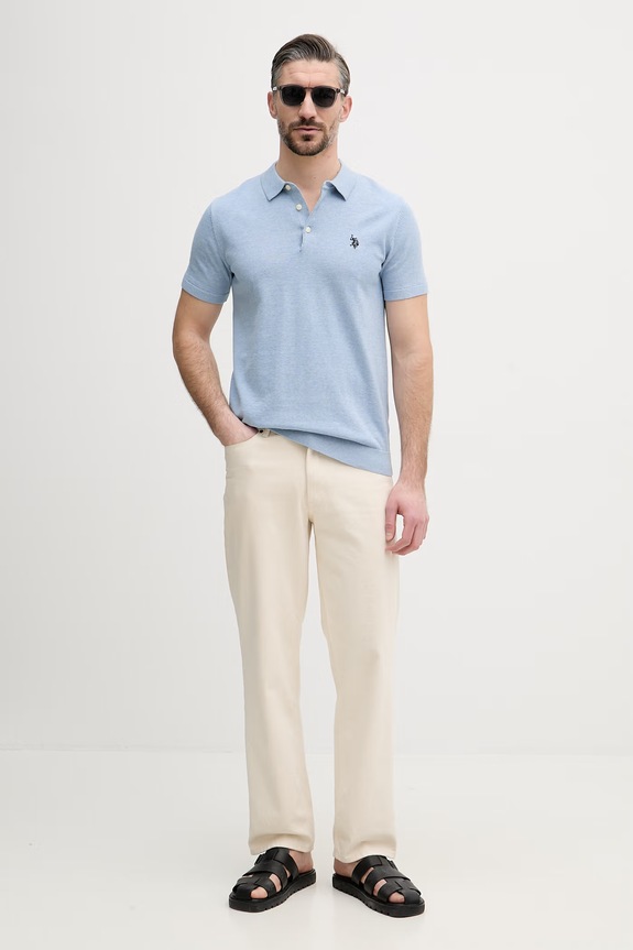 U.S. Polo Assn. Πόλο Ανδρικό Βαμβακερό COMBED SS MUP3709 μπλε SS26