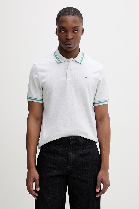 Tommy Jeans polo pentru bărbați, din bumbac gri DM0DM22700