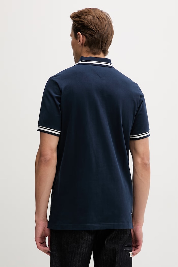 Ρούχα Tommy Jeans πόλο ανδρικό βαμβακερό DM0DM22700 σκούρο μπλε