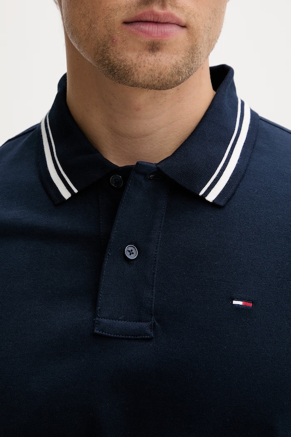 Tommy Jeans πόλο ανδρικό βαμβακερό DM0DM22700 σκούρο μπλε