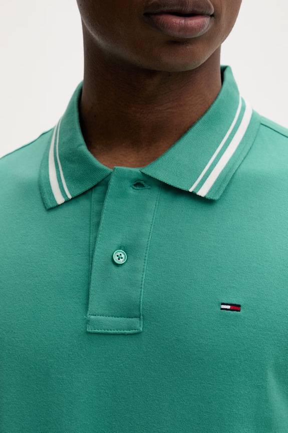 Tommy Jeans polo pentru bărbați, din bumbac DM0DM22700 verde