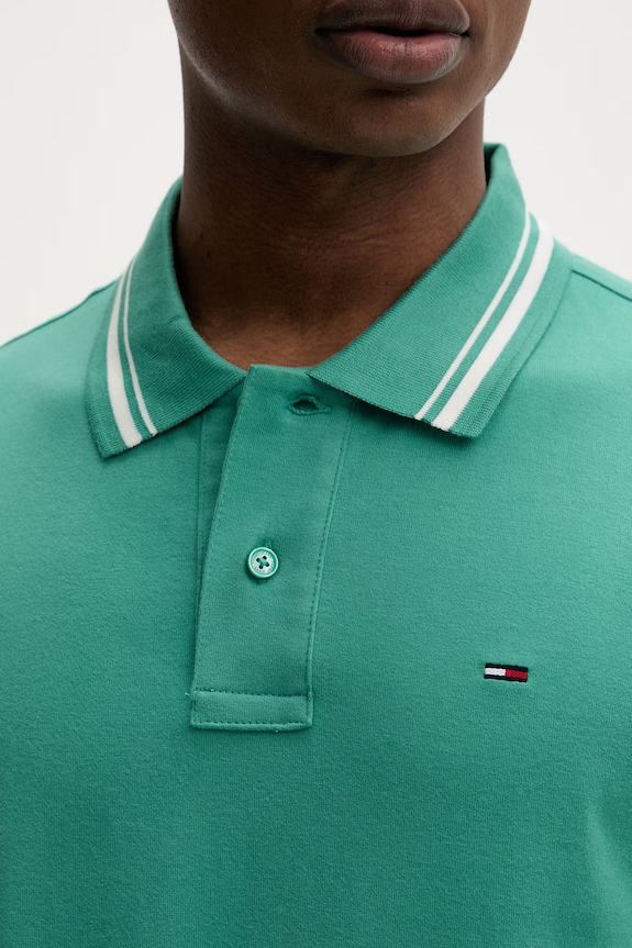 Tommy Jeans polo pentru bărbați, din bumbac DM0DM22700 verde