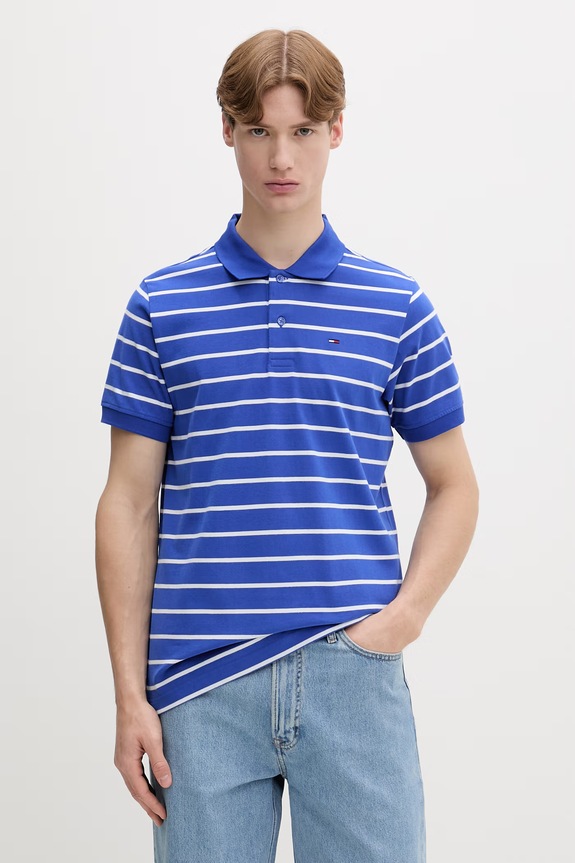 Tommy Jeans polo pentru bărbați, din bumbac albastru DM0DM22708