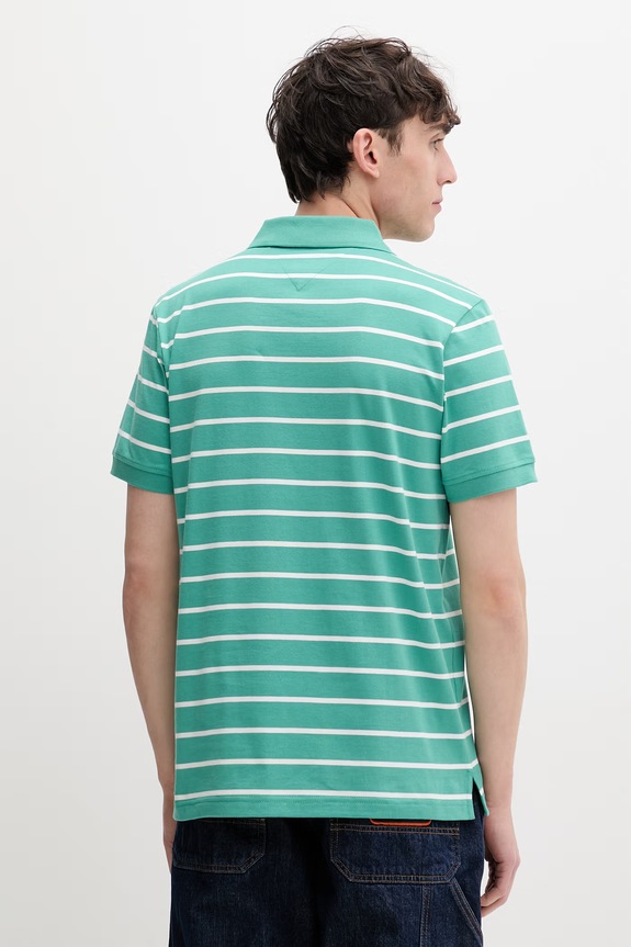 Oblečenie Tommy Jeans polo tričko pánske bavlnené DM0DM22708 zelená