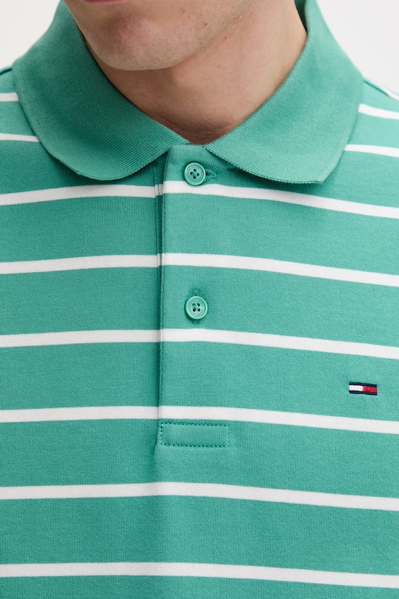 Tommy Jeans polo tričko pánske bavlnené zelená DM0DM22708