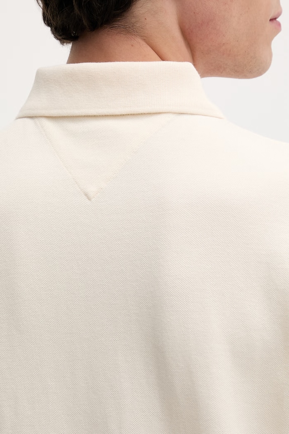 Tommy Jeans πόλο ανδρικό βαμβακερό DM0DM22711 μπεζ