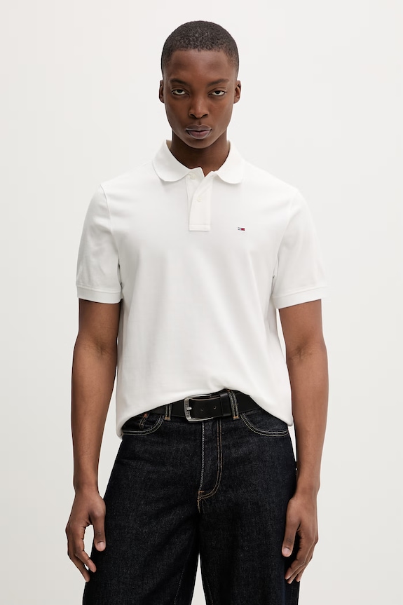 Tommy Jeans polo tričko pánske bavlnené béžová DM0DM22711