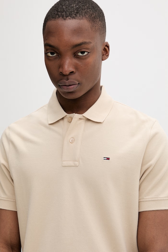 Tommy Jeans polo pentru bărbați bumbac bej DM0DM22711