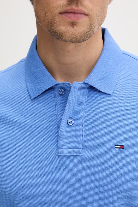 Tommy Jeans πόλο ανδρικό βαμβακερό DM0DM22711 μπλε